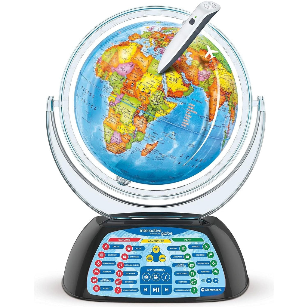 Clementoni Digital Interactive Globe Light-Up World Globe with Talking Pen & App (Ages 7+)