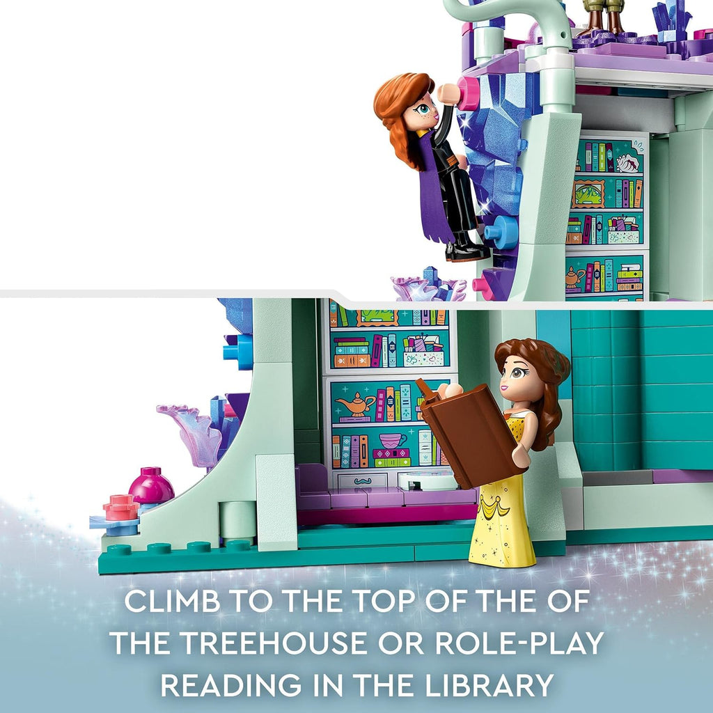 LEGO Disney The Enchanted Treehouse (Set 43215) – 13 Mini-Doll Figures Including Princess Jasmine, Elsa, Anna & Moana, 2-Level Buildable Toy, Gift for Kids 7+, Disney 100 Set