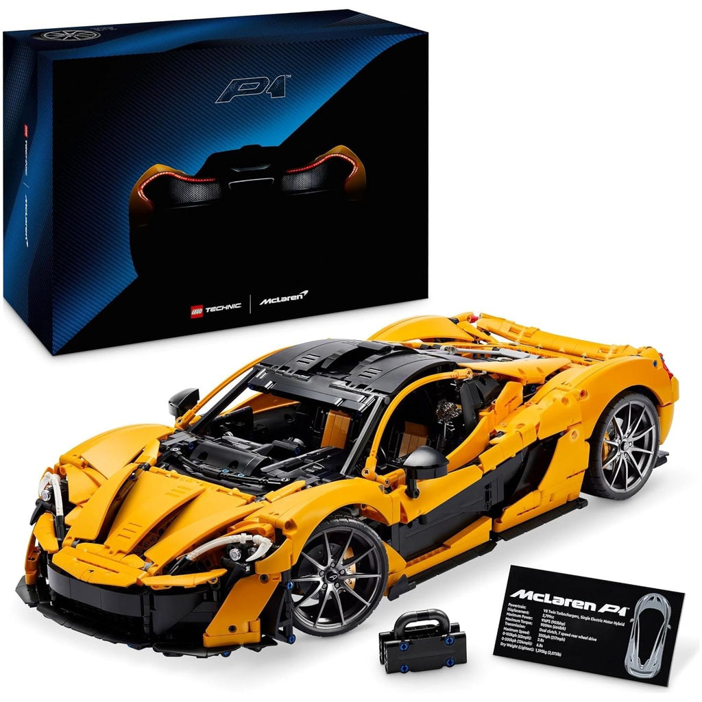 LEGO Technic McLaren P1 Hypercar Building Set (42172) – V8 Piston Engine, 7-Speed Gearbox, Collectible Scale Model for Adults