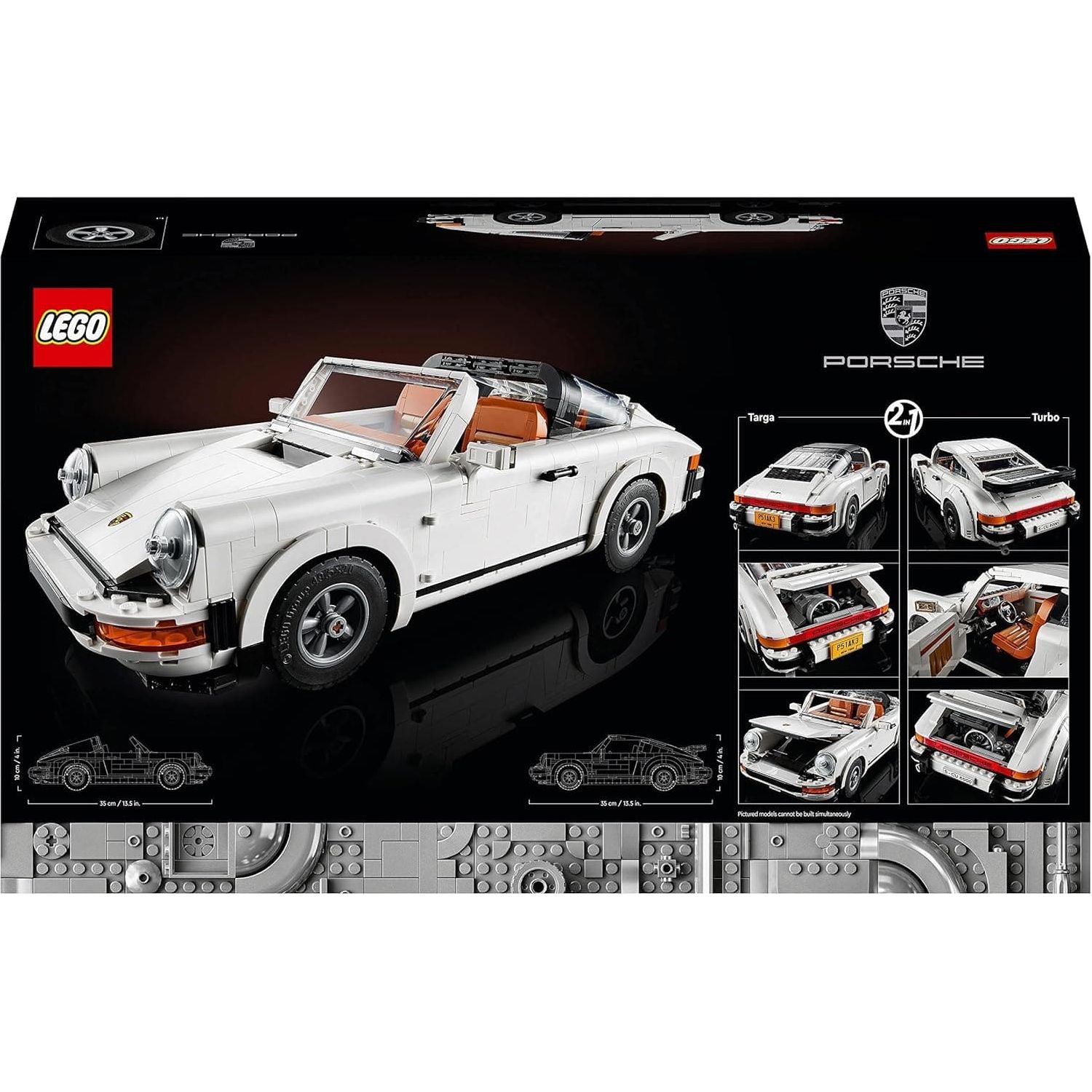LEGO 10295 Icons Porsche 911 Racing Car Building Set, Collectible Turbo Targa, 2in1 Model