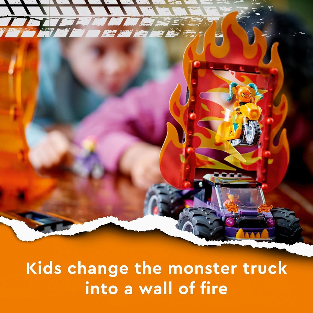 LEGO City Stuntz Double Loop Stunt Arena (60339) – Monster Truck Playset with Motorcycles, Ramp & 7 Minifigures, Age 7+
